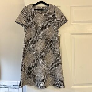 Calvin Klein Black and White Plaid Dress